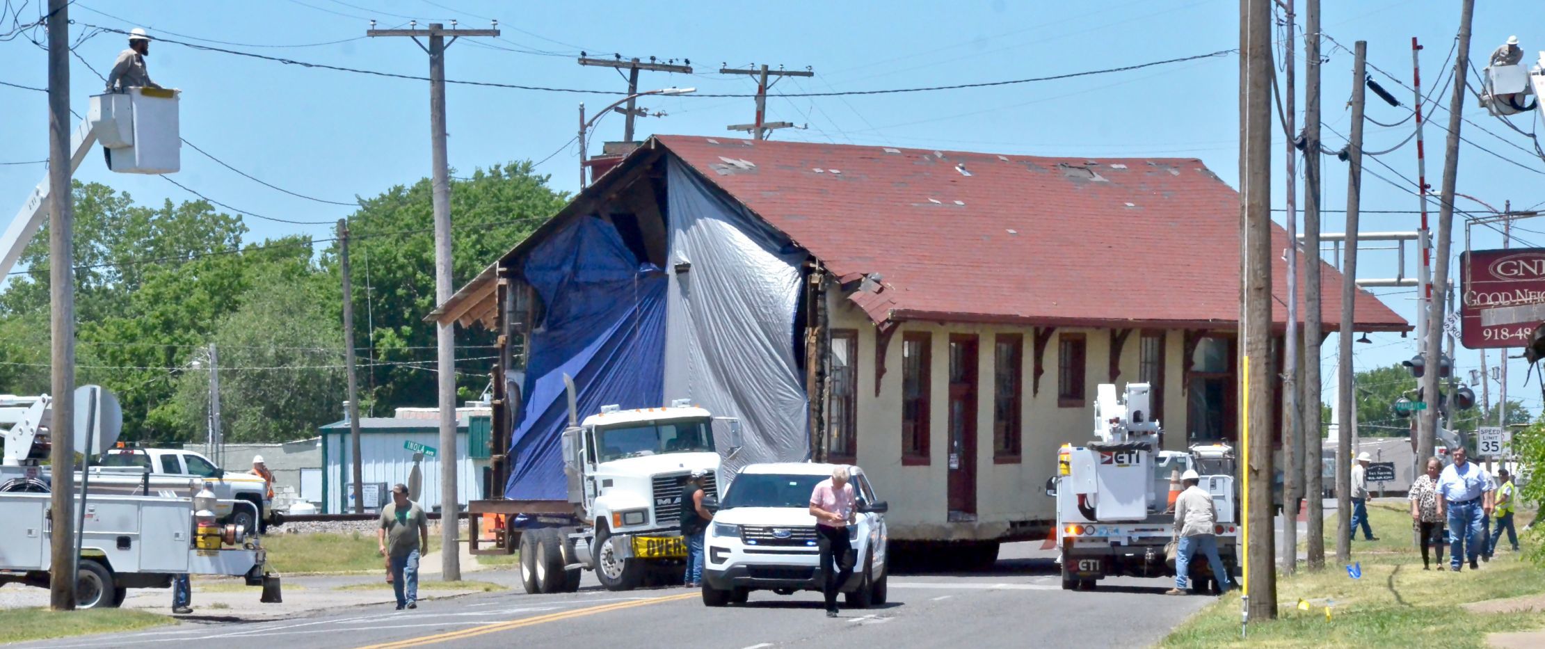 Train depot moved to new home